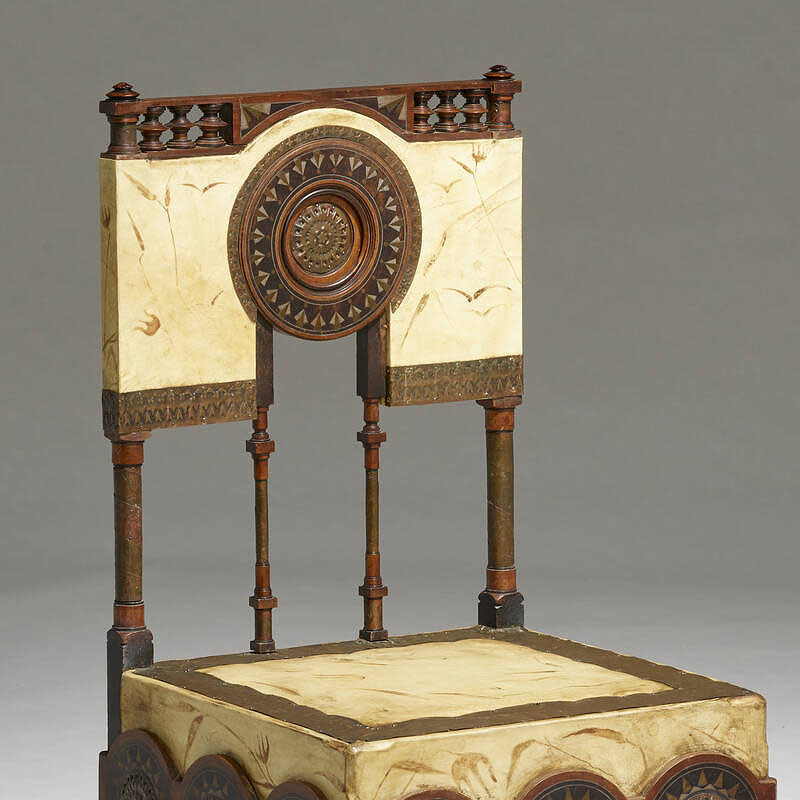 Rare Copper and Parchment Side Chair by Carlo Bugatti. - Milord ...